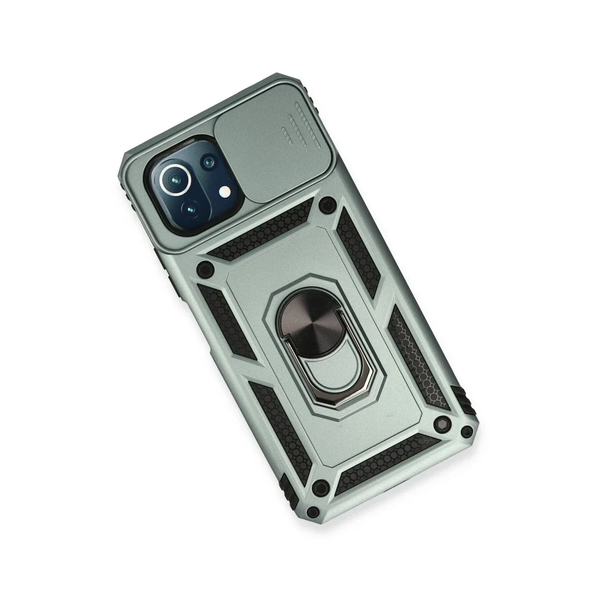 Xiaomi Mİ 11 Lite Kılıf Pars Lens Yüzüklü Silikon - Yeşil görsel 3
