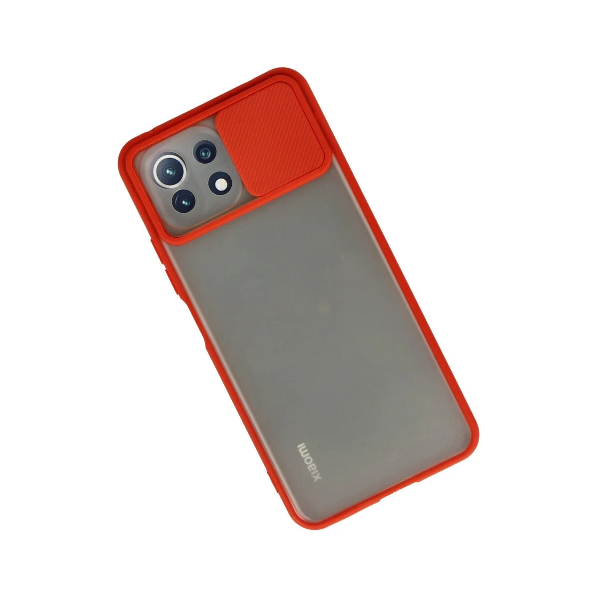 Xiaomi Mi 11 Lite Kılıf Palm Buzlu Kamera Sürgülü Silikon - Kırmızı görsel 2