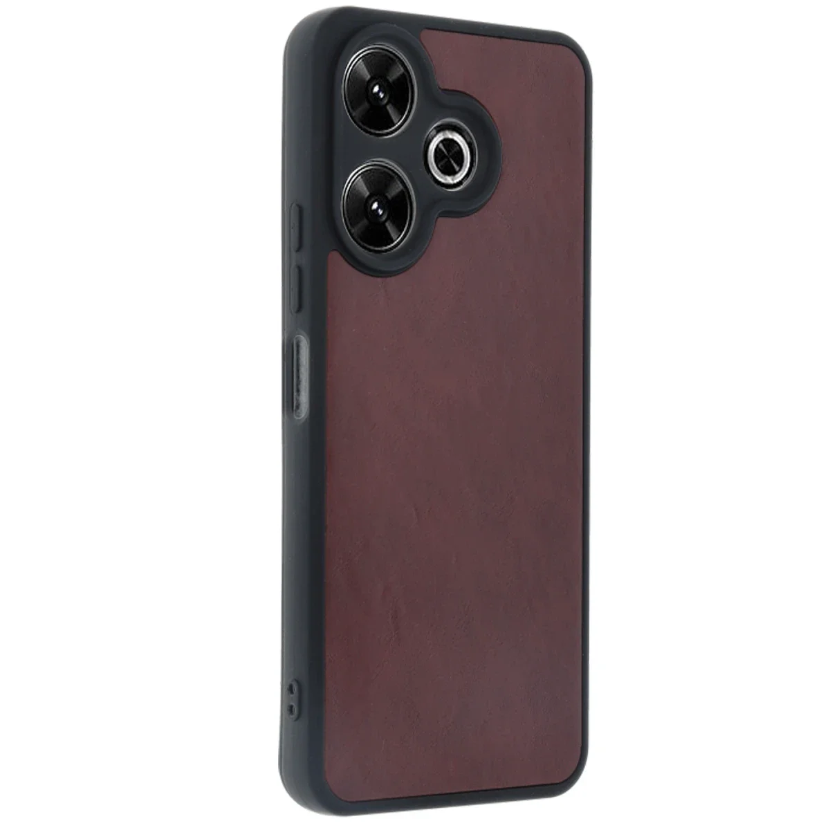 Xiaomi Redmi 13 4G Kılıf Aras Deri Kapak - Bordo görsel 2