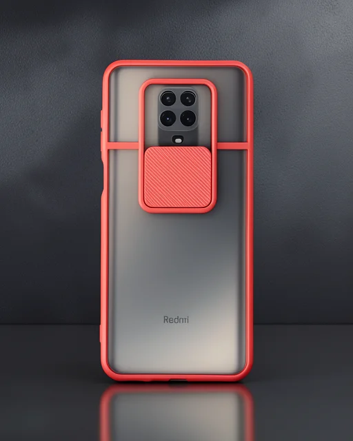 Xiaomi Redmi Note 9 Pro Kılıf Palm Buzlu Kamera Sürgülü Silikon - Pembe
