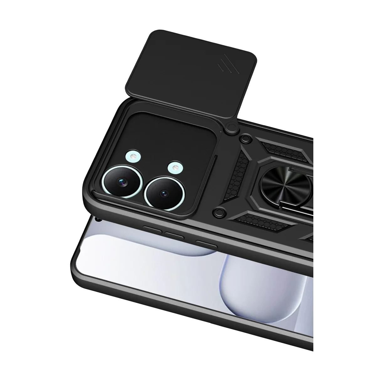 Xiaomi Poco X8 Pro Max Pars Lens Yüzüklü Silikon - Siyah görsel 2