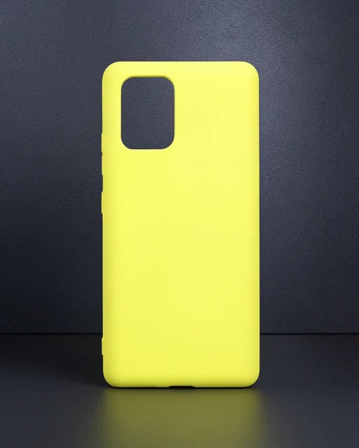 Samsung Galaxy A91 / S10 Lite Kılıf Nano İçi Kadife Silikon - Sarı