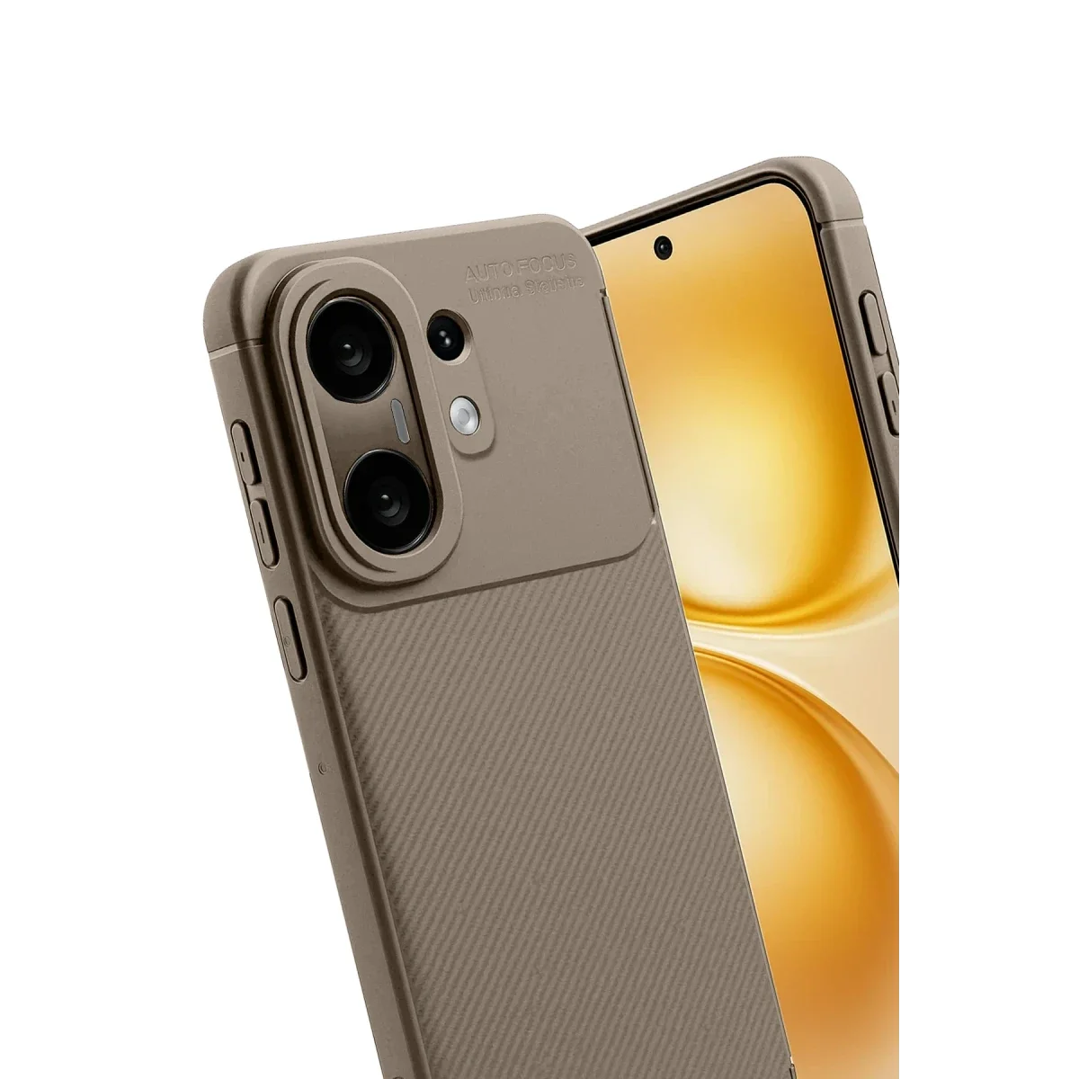 Vivo X200 FE Auto Focus Karbon Kapak -Kahverengi görsel 2