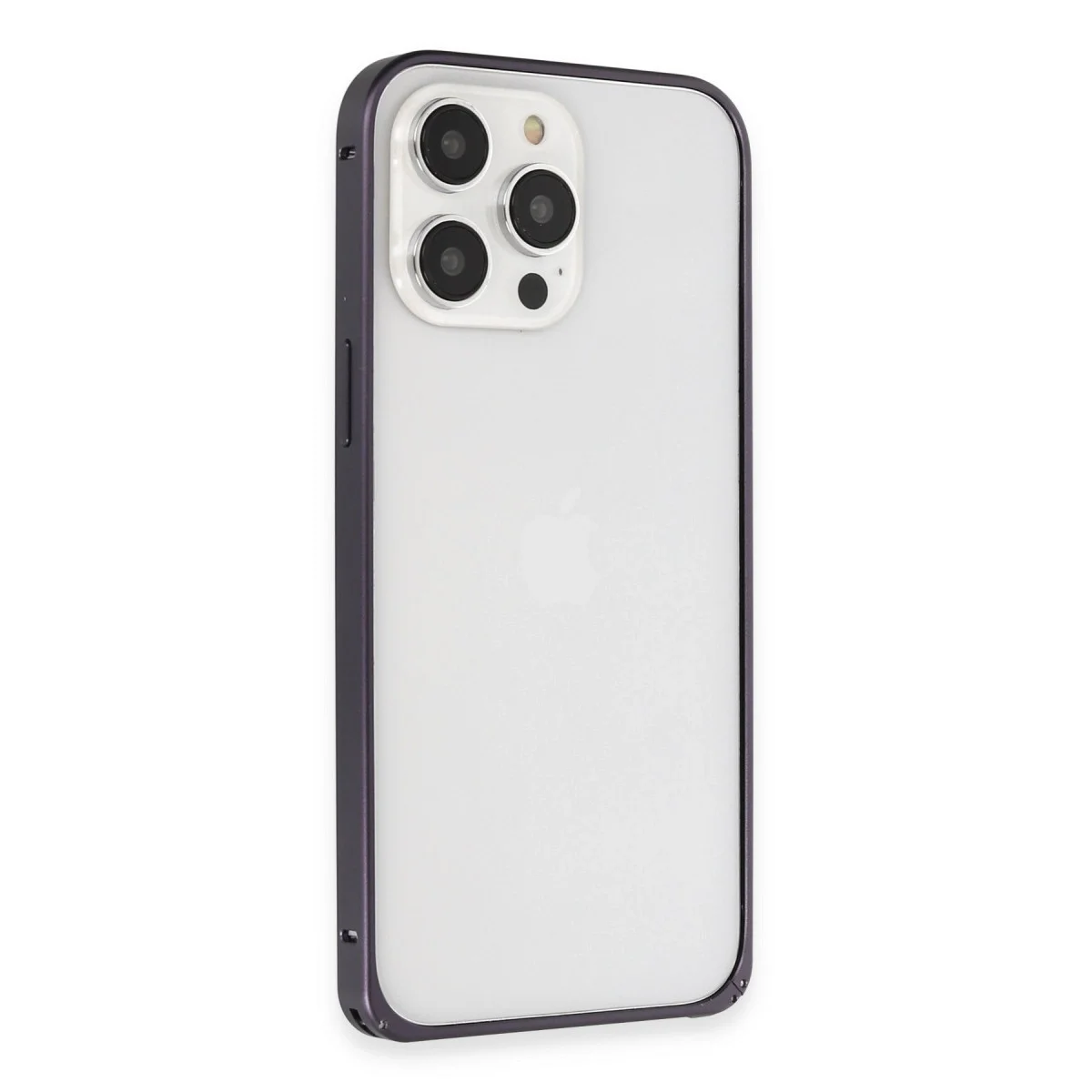 Joko Apple İphone 14 Pro Kılıf Metal Bumper Magneticsafe Kapak - Derin Mor görsel 3