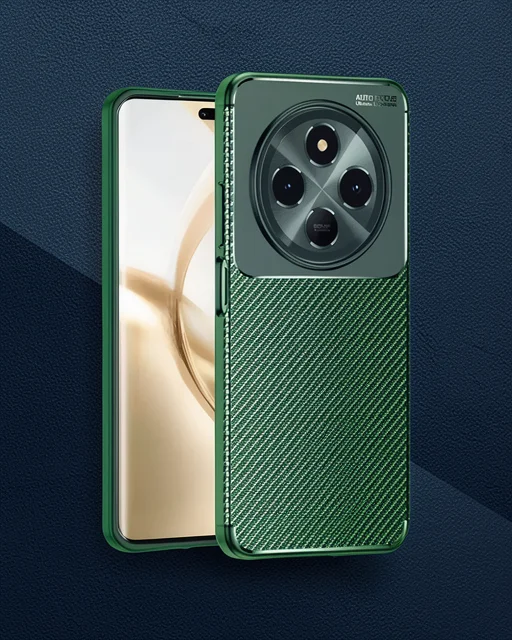 Tecno Spark 30c Kılıf Auto Focus Karbon Kapak - Koyu Yeşil