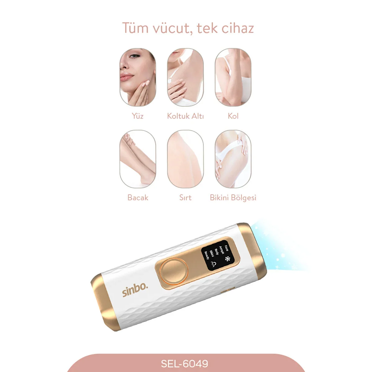 IPL Buz Lazer Epilatör - 5 Mod, LCD, Tüm Vücut görsel 3