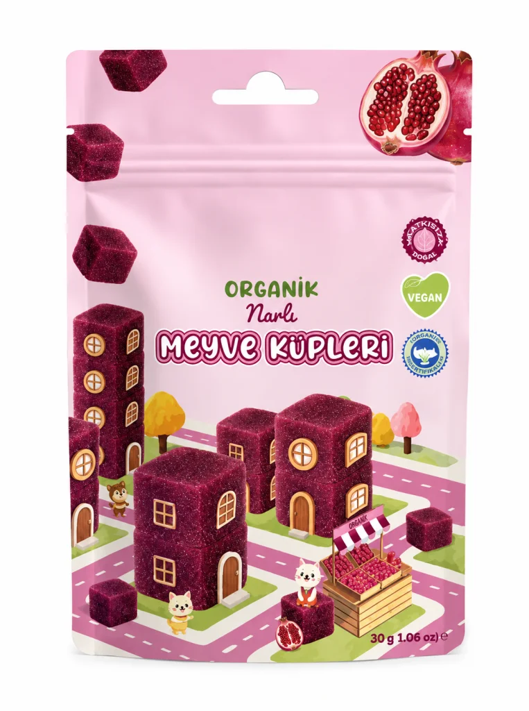 Natural Organik Narlı Meyve Küpleri 30gr
