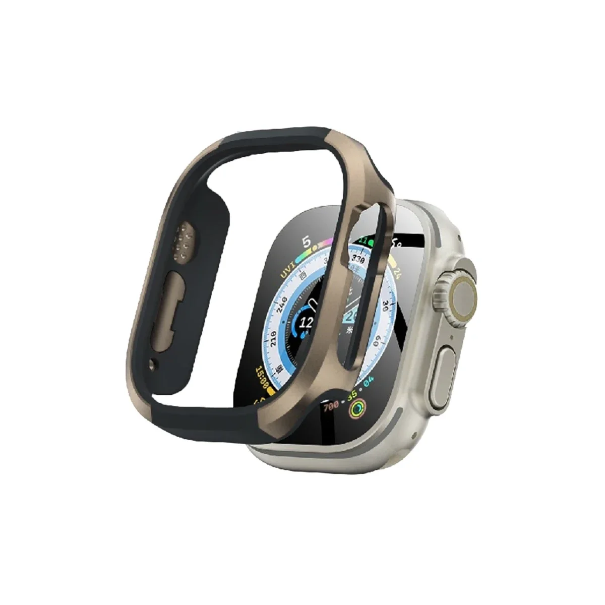 Movenchy Apple Watch Ultra 49mm MO-WT3 Alüminyum Kasa Koruyucu - Gold
