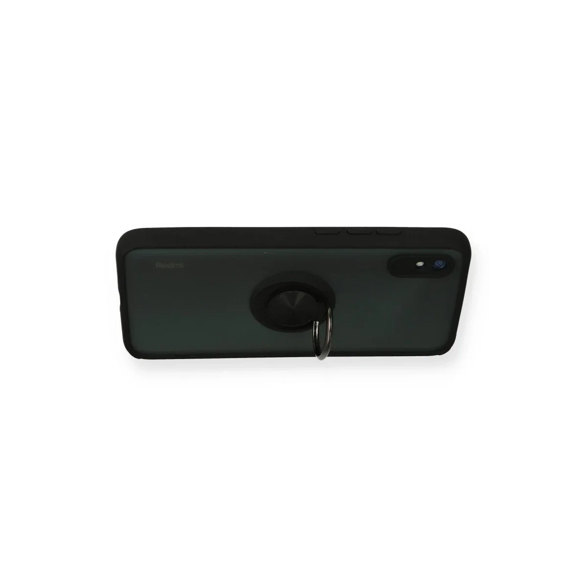 Xiaomi Redmi 9A Kılıf Montreal Yüzüklü Silikon Kapak - Siyah görsel 3
