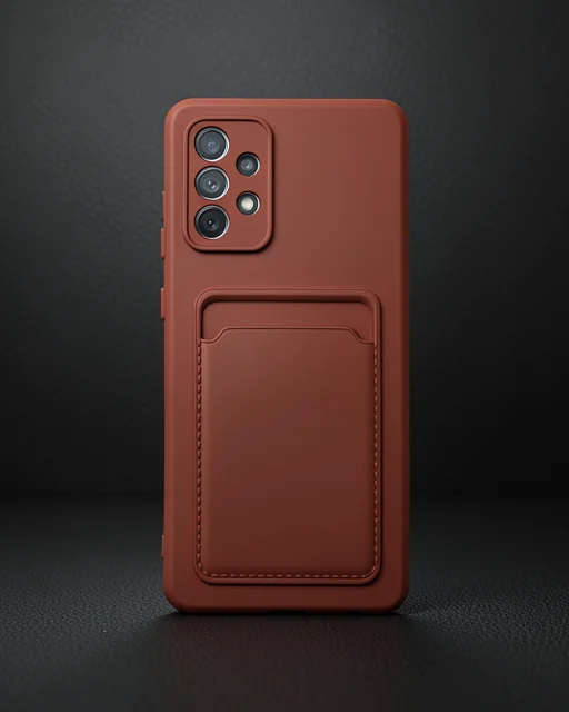 Samsung Galaxy A72 Kılıf Kelvin Kartvizitli Silikon - Bordo