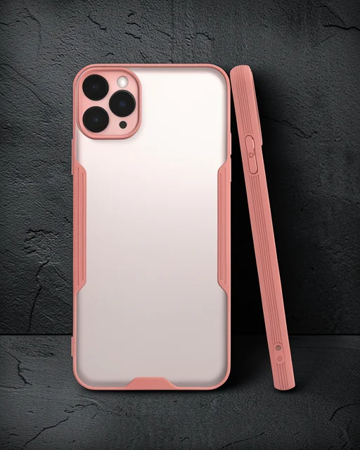 Apple İphone 11 Pro Kılıf Platin Silikon - Pembe
