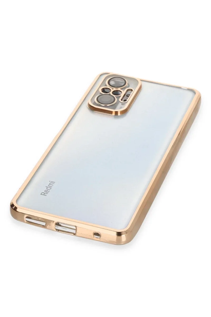 Xiao Red Note 10 Pro Kılıf Razer Lensli Silikon - Gold görsel 3