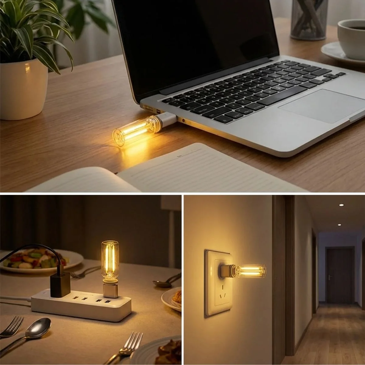 Cam Şişe USB LED Işık, Dekoratif Masaüstü Gece Lambası, Şişe İçin Ambiyans Aydınlatma ve Dekoratif Lamba i görsel 2