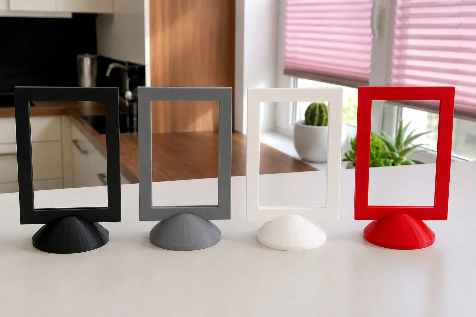 3D Baskı Modern Fotoğraf Çerçevesi - Masaüstü ve Raf Üstü Dekoratif Resimlik-Gri görsel 2