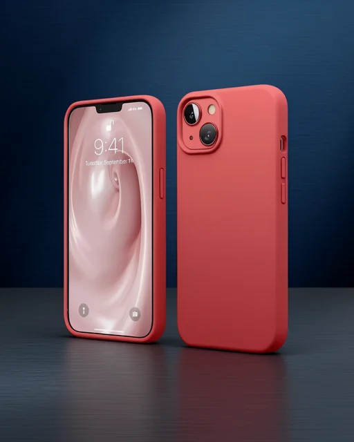 Apple İphone 14 Kılıf First Silikon - Kırmızı
