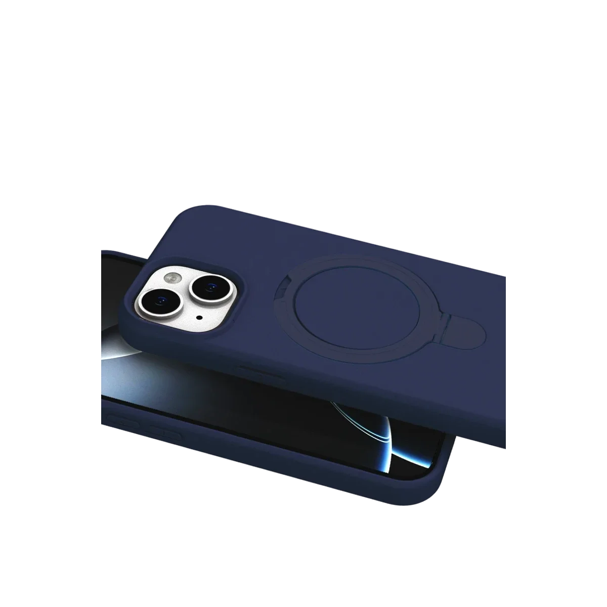 Apple iPhone 14 Regal Magsafe Standlı Kapak - Lacivert görsel 4