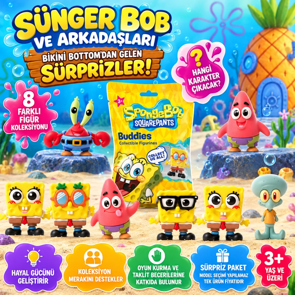 SpongeBob SquarePants Buddies 3D Sürpriz Figür Paketi