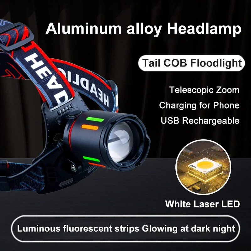 BD-62 10W TG LED Alüminyum Alaşımlı Zoomlu Type-C Şarjlı Kafa Feneri görsel 2