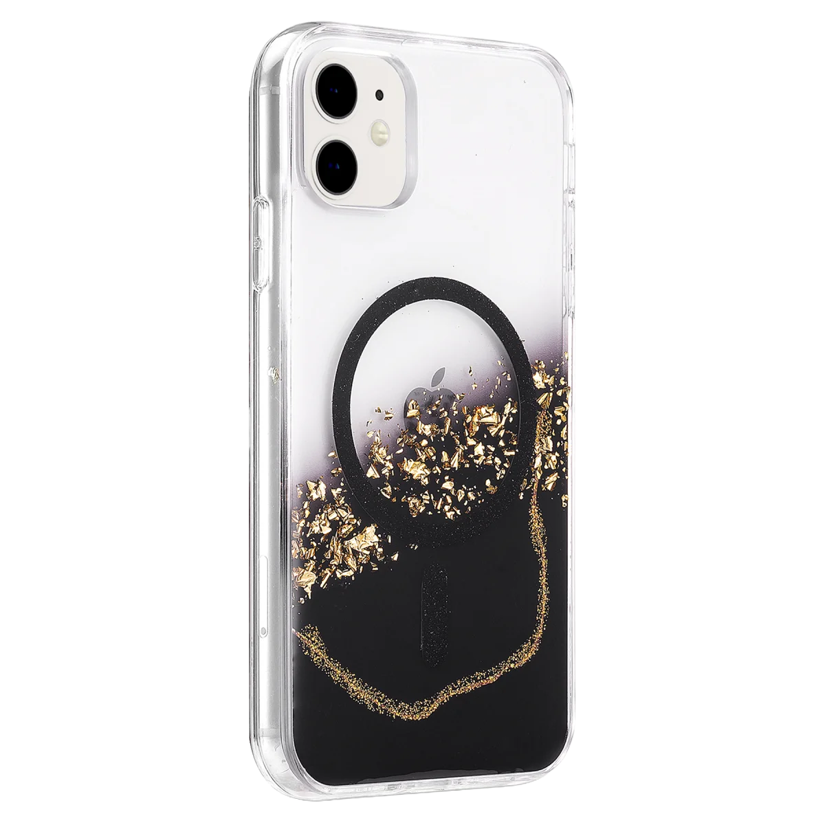 Onegif Apple iPhone 11 Lotus Simli Magsafe Kapak - Siyah görsel 2