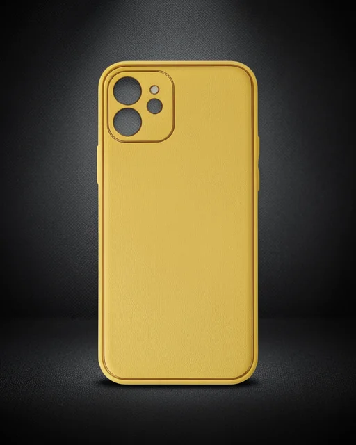 Apple İphone 12 Kılıf Coco Deri Silikon Kapak - Sarı