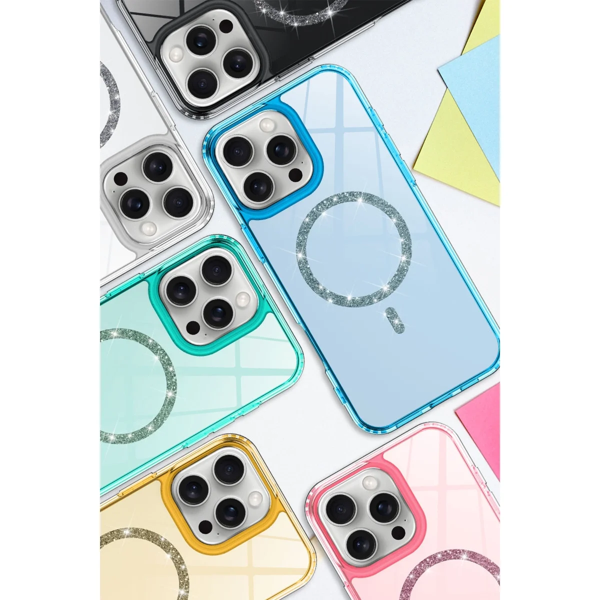 Apple İphone 16 Pro Live Diamond Magsafe Kapak - Mavi görsel 3