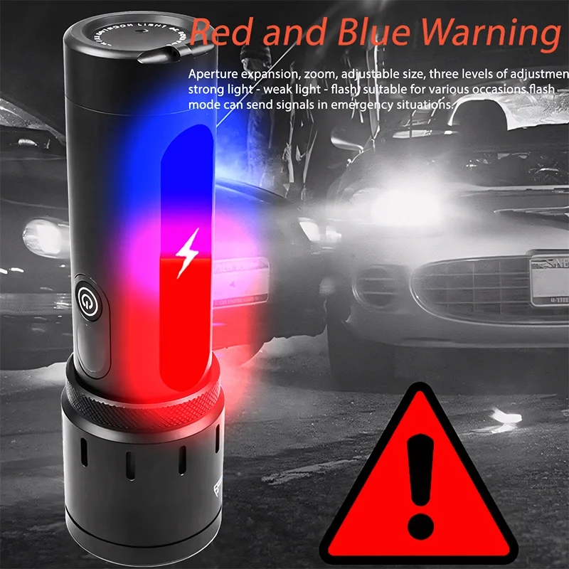 BD-6 30W TG + RGB LED Alüminyum Alaşımlı Zoomlu Type-C Pil Göstergeli Şarjlı El Feneri görsel 4