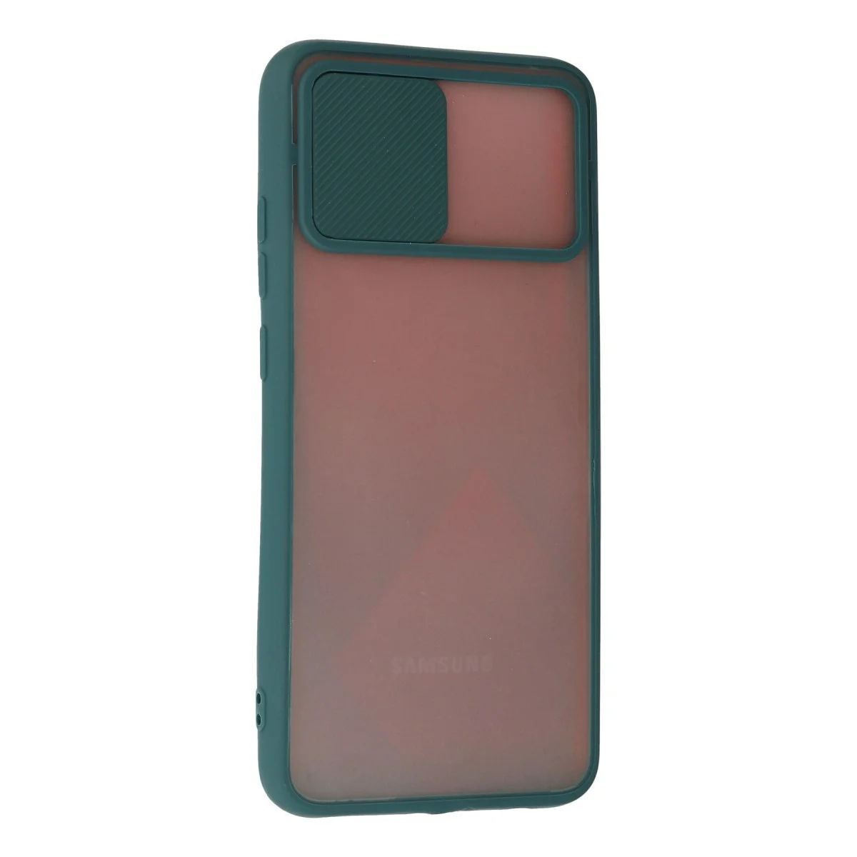 Samsung Galaxy A03s Kılıf Palm Buzlu Kamera Sürgülü Silikon - Yeşil görsel 3