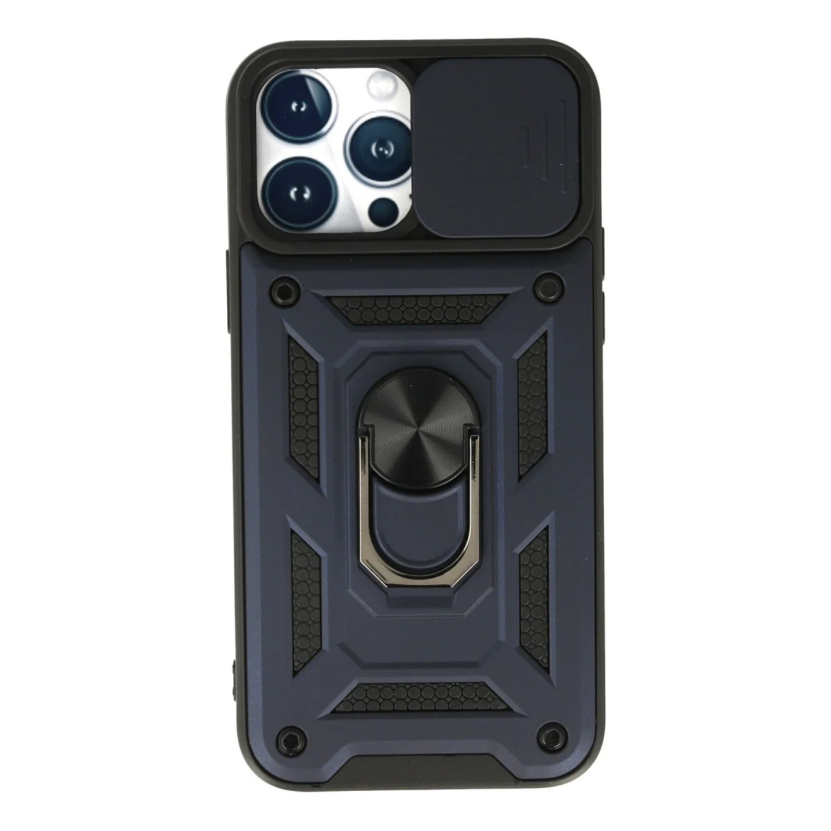 Apple İphone 13 Pro Max Kılıf Pars Lens Yüzüklü Silikon - Lacivert
