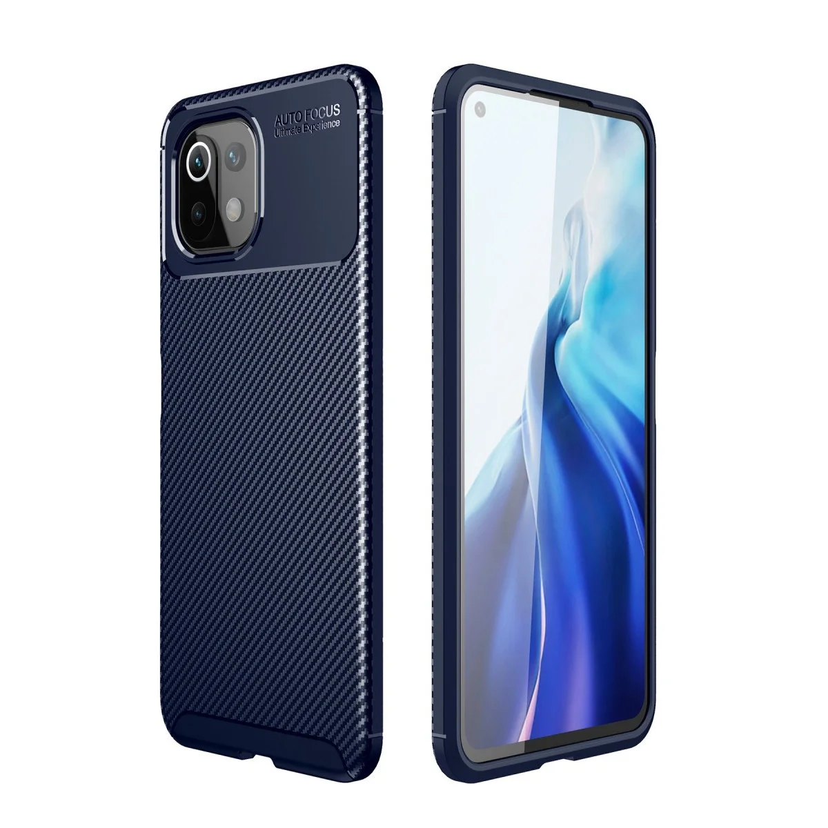 Xiao 11 Lite Kılıf Auto Focus Karbon Kapak - Lacivert