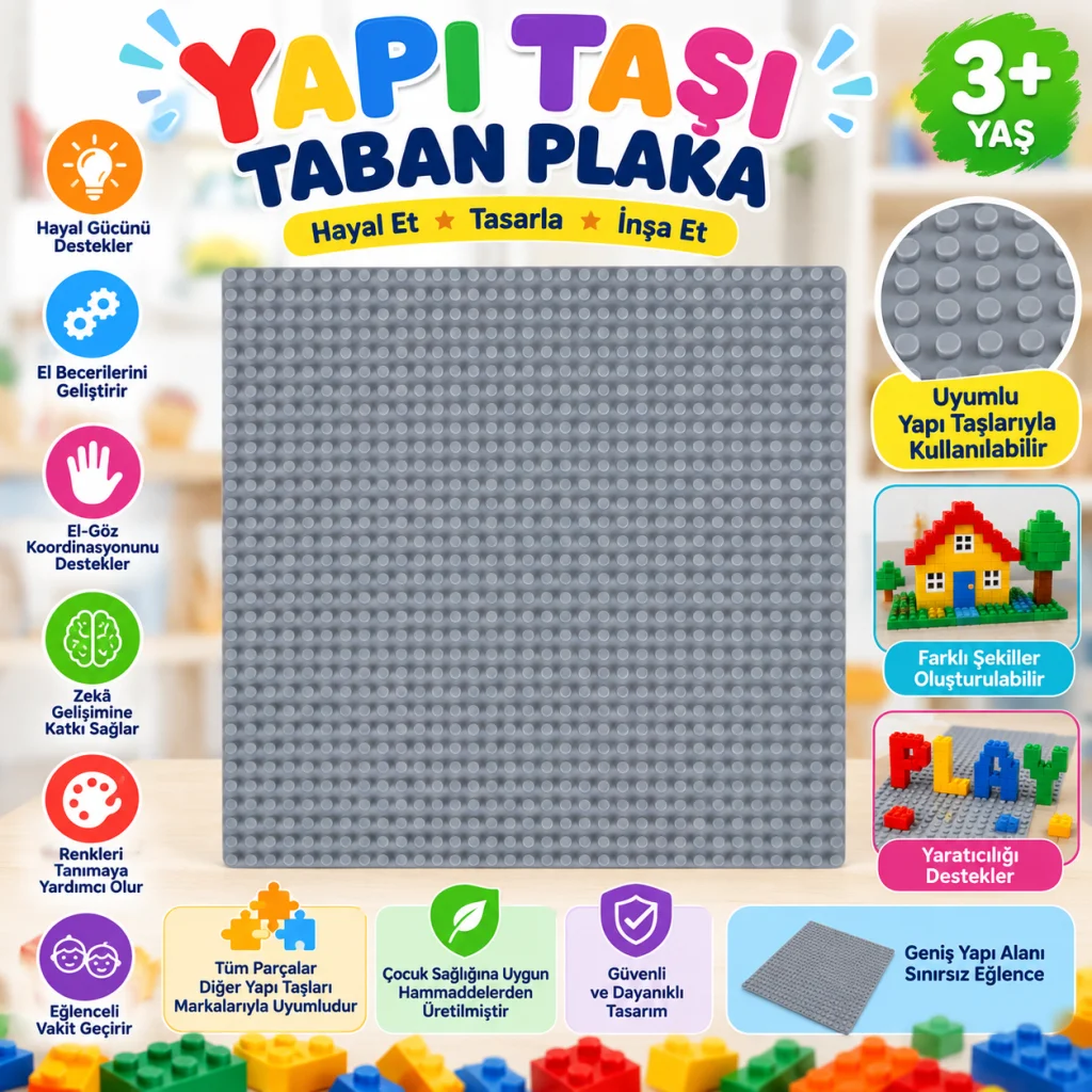 03 627G-1020362701041 Micro Blok Oyun Tablası Açık Gri görsel 2
