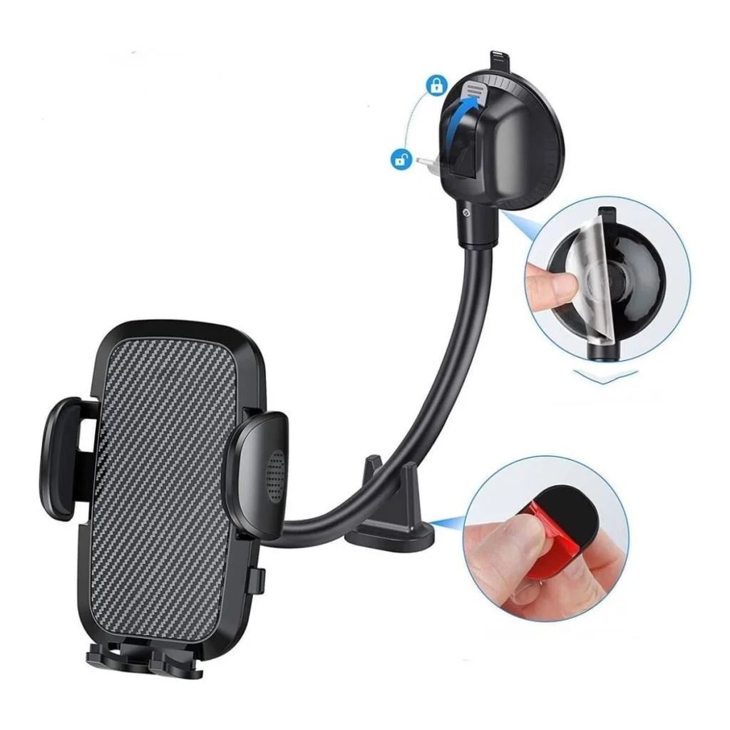 Ayarlanabilir Vakum Kilitli Cam Ve Torpidoya Takılabilen Telefon Tutucu görsel 4