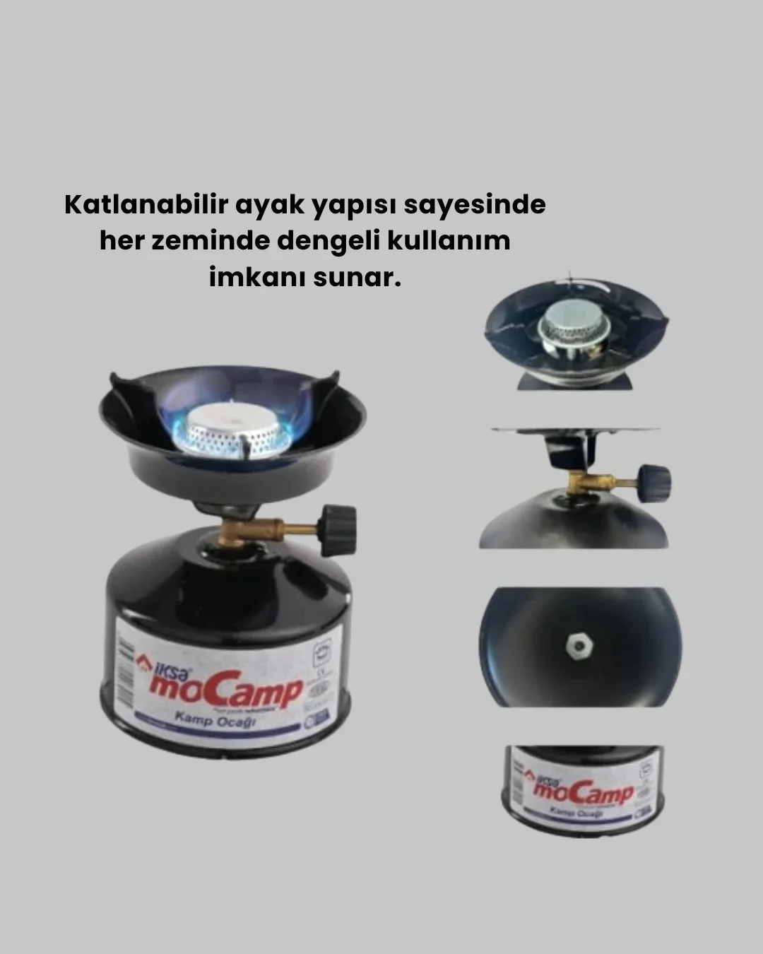 Kompakt ve Hafif Kamp Ocağı Seti Gaz Tüplü görsel 3