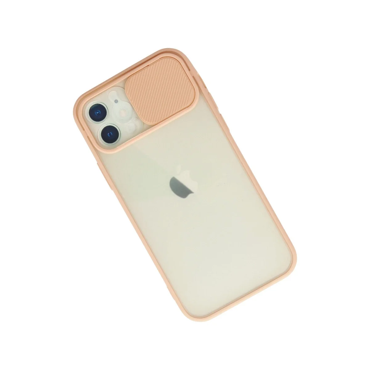 Apple İphone 12 Kılıf Palm Buzlu Kamera Sürgülü Silikon - Pembe görsel 3