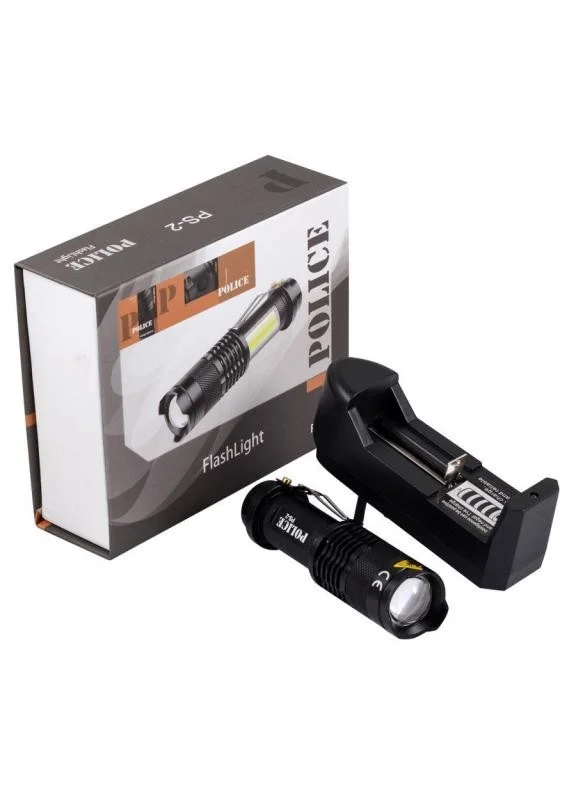 PS-2 Cree Q5 COB LED Şarj Edilebilir Zoomlu El Feneri görsel 3