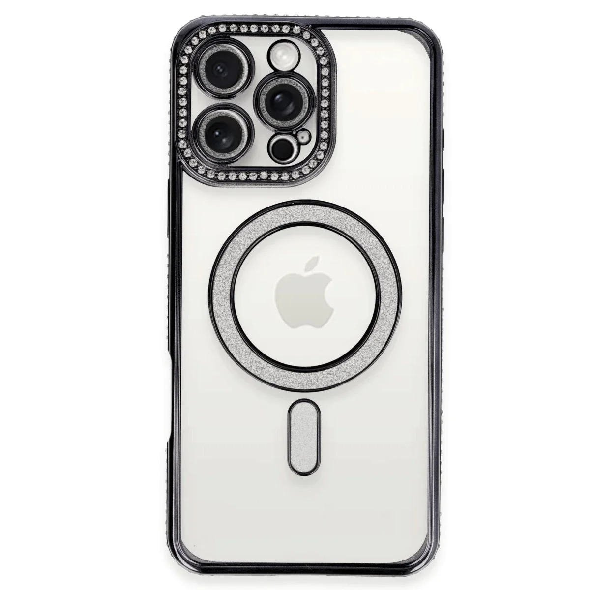 Apple iPhone 16 Pro Kılıf Joke Simli Magneticsafe Kılıf - Gri görsel 2