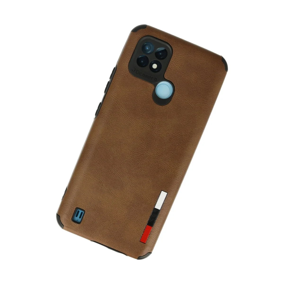Realme C21 Kılıf Loop Deri Silikon - Kahverengi görsel 2