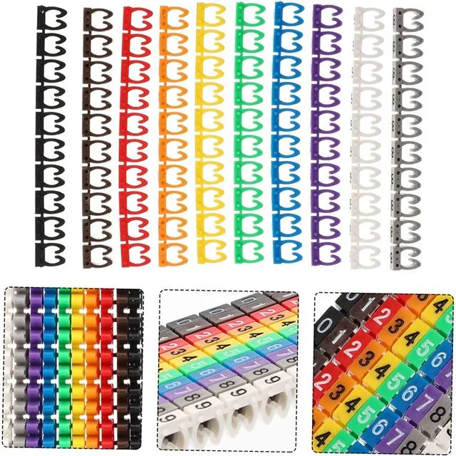 0-9 Dijital Kodlu Renkli Kablo İşaretleyici 2,5mm (100lü Paket) görsel 3