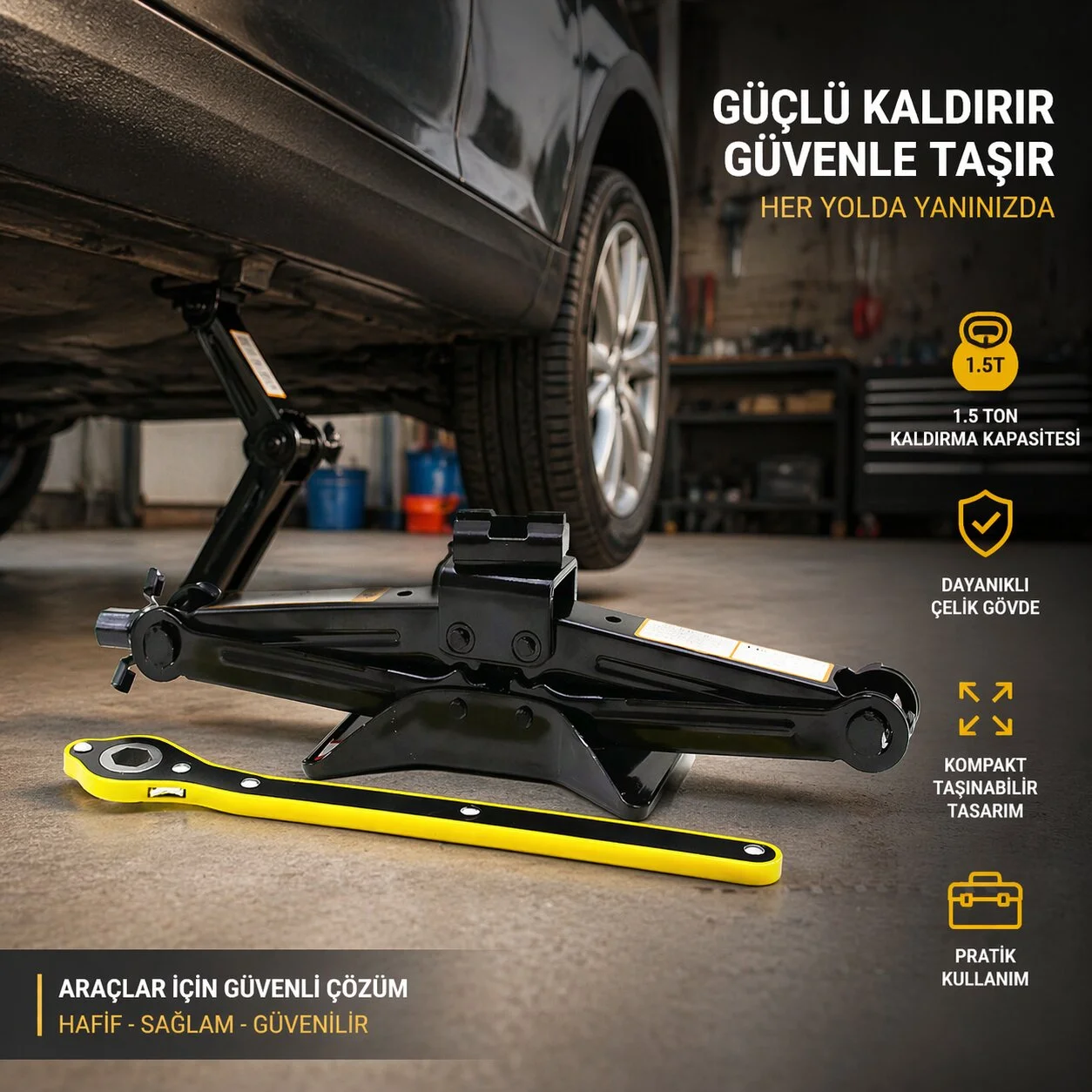 1.5 Ton - Cırcır Kollu Kriko görsel 2
