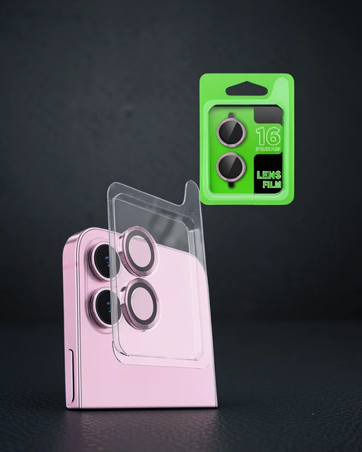 Apple İphone 16 Plus Raze Metal Kamera Lens - Pembe