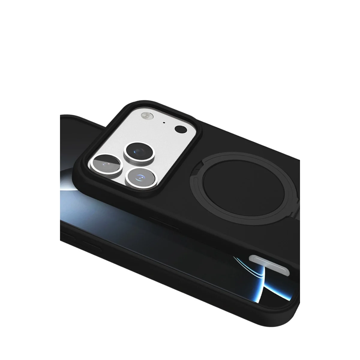 Apple İphone 17 Pro Max Regal Magsafe Standlı Kapak - Siyah görsel 5