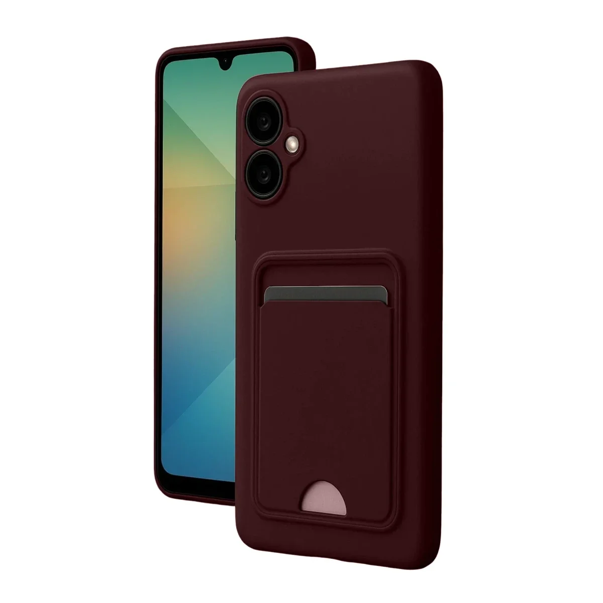 Samsung Galaxy A07 4G Kelvin Kartvizitli Silikon - Bordo