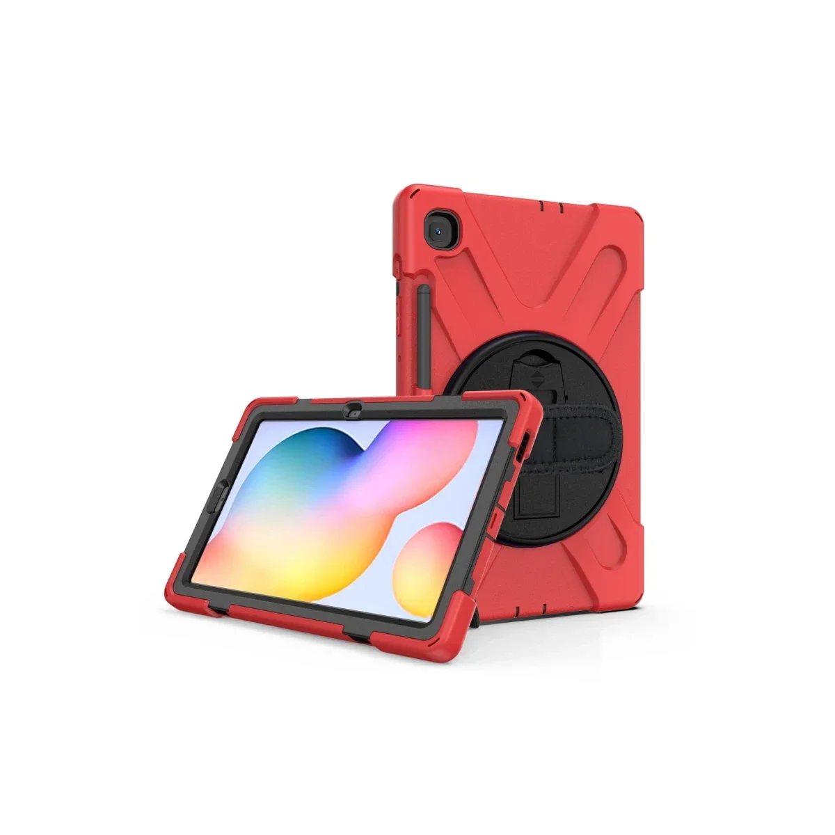 Samsung Galaxy P610 Tab S6 Lite 10.4 Kılıf Amazing Tablet Kapak - Kırmızı görsel 4