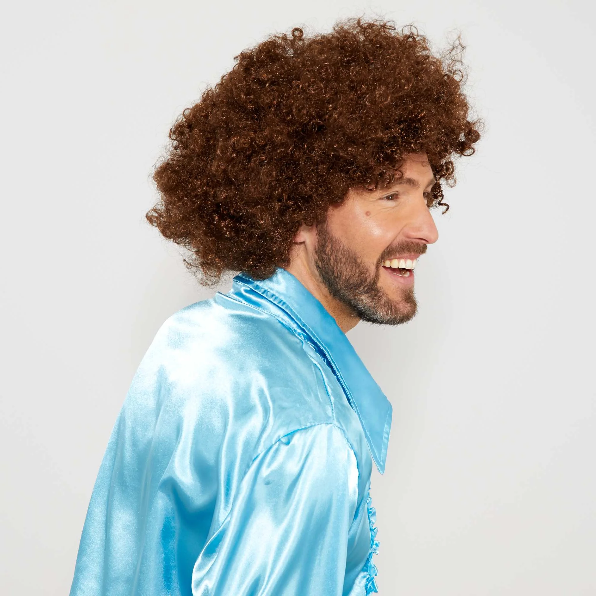 Kahve Renk Kıvırcık Afro Bonus Peruk görsel 3