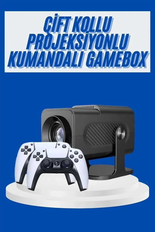 4K Android Smart Wi-fi Çift Kollu Projeksiyon Game Box Kumandalı Taşınabilir Yeni Nesil görsel 2