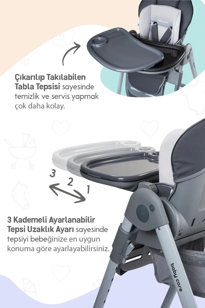 BC511 Plus Mama Sandalyesi Antrasit görsel 2