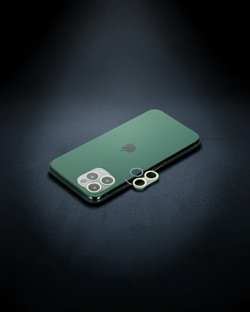 Apple İphone 11 Pro Renkli Kamera Lens Koruma Cam - Yeşil-sarı