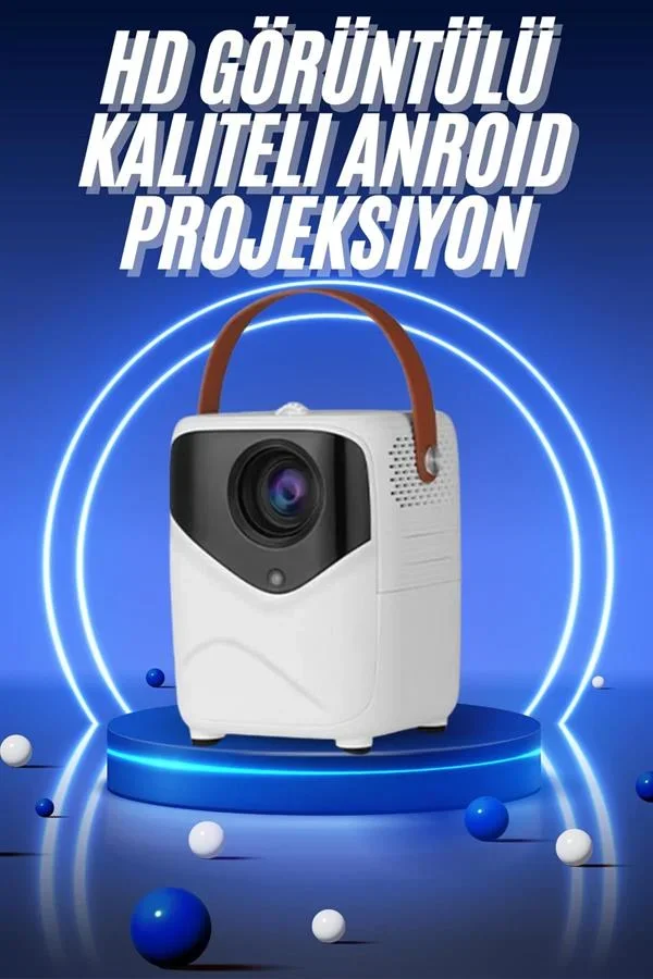 HD Ayaklı Portatif Projeksiyon Cihazı Bluetooth Wifi Akıllı Android İşlemcili görsel 2