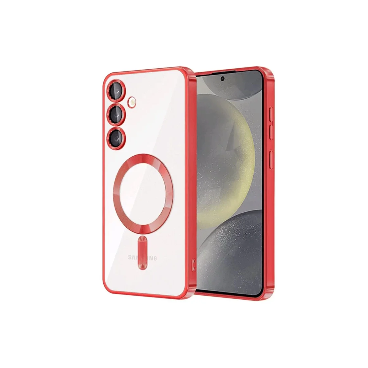 Samsung Galaxy S24 Plus Kılıf Kross Magneticsafe Kapak - Kırmızı görsel 3
