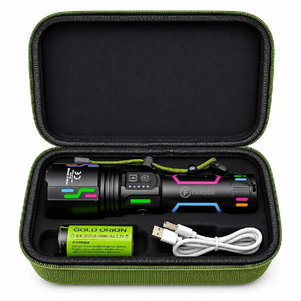 OR-G650 Powerbank Özellikli Zoom ve Özel Çantalı Ultra Güçlü Şarjlı El Feneri görsel 4