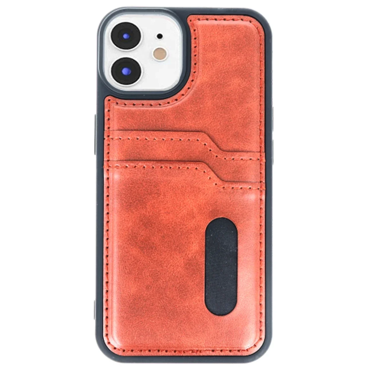 Apple iPhone 11 Kılıf Sara Kartvizitli Deri Kılıf - Taba görsel 2